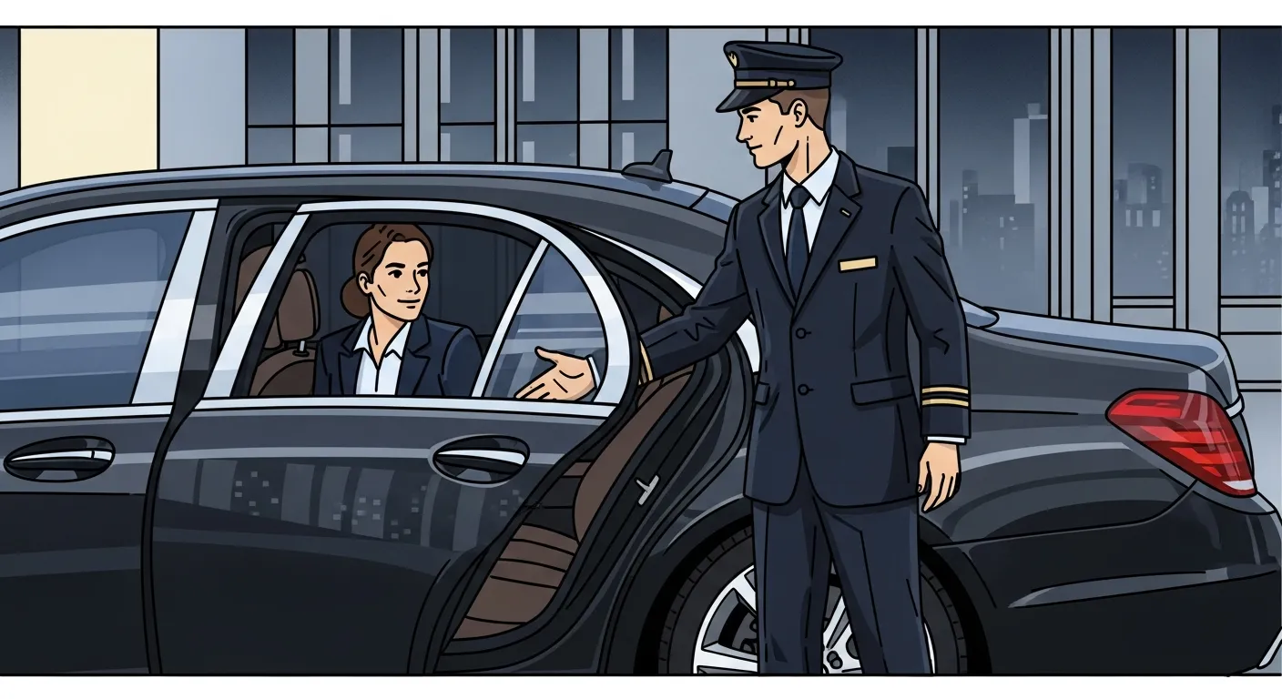 A professional chauffeur assisting a passenger into a luxury car for a smooth and stress-free journey.